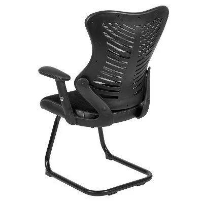Flash Furniture Designer Black Mesh Sled Base Side Reception Chair with Adjustable Arms 11 Flash Furniture Designer Black Mesh Sled Base Side Reception Chair with Adjustable Arms - Image 10