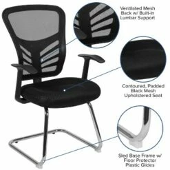 Flash Furniture Black Mesh Side Reception Chair with Chrome Sled Base 15 Flash Furniture Black Mesh Side Reception Chair with Chrome Sled Base -Office Chairs Sales Shop unnamed file 3681