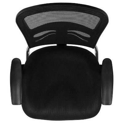 Flash Furniture Black Mesh Side Reception Chair with Chrome Sled Base 9 Flash Furniture Black Mesh Side Reception Chair with Chrome Sled Base - Image 8