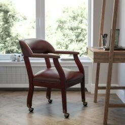 Emma and Oliver Conference Chair with Accent Nail Trim and Casters