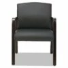 Alera Reception Lounge Series Guest Chair Espresso/Black Leather RL4319E