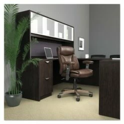 Alera Reception Lounge Series Guest Chair Espresso/Black Leather RL4319E -Office Chairs Sales Shop unnamed file 3741
