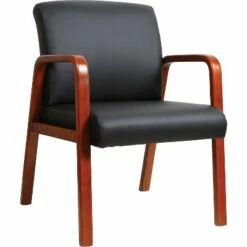 Lorell Wood Guest Chair 24"x25-5/8"x33-1/4" Black/Cherry 40200