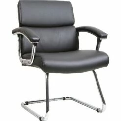 Lorell Guest Chair 35-3/8"x26-1/8"x35" Leather/Black 20019