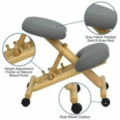 Mobile Wooden Ergonomic Kneeling Chair in Gray Fabric - Flash Furniture -Office Chairs Sales Shop unnamed file 3803