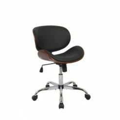 Modern Curved Back Office Chair - WOVENBYRD Black Faux Leather -Office Chairs Sales Shop unnamed file 3819