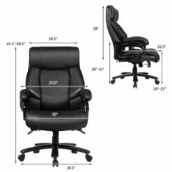 Costway Big & Tall 500lb Massage Office Chair Executive PU Leather Computer Desk Chair