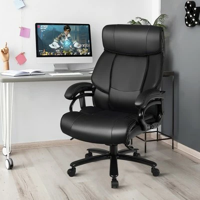 Costway Big & Tall 500lb Massage Office Chair Executive PU Leather Computer Desk Chair 5 Costway Big & Tall 500lb Massage Office Chair Executive PU Leather Computer Desk Chair - Image 3