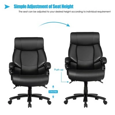 Costway Big & Tall 500lb Massage Office Chair Executive PU Leather Computer Desk Chair 9 Costway Big & Tall 500lb Massage Office Chair Executive PU Leather Computer Desk Chair - Image 7