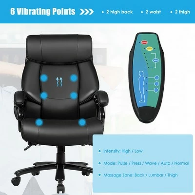 Costway Big & Tall 500lb Massage Office Chair Executive PU Leather Computer Desk Chair 10 Costway Big & Tall 500lb Massage Office Chair Executive PU Leather Computer Desk Chair - Image 8