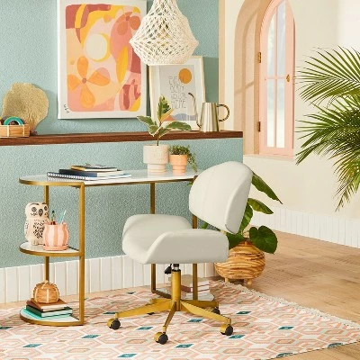 Opalhouse Designed With Jungalow Mahonia Faux Leather Office Chair Cream/Aged Brass - Opalhouse™ designed with Jungalow™ 3 Opalhouse Designed With Jungalow Mahonia Faux Leather Office Chair Cream/Aged Brass - Opalhouse™ designed with Jungalow™