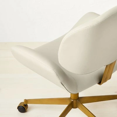 Opalhouse Designed With Jungalow Mahonia Faux Leather Office Chair Cream/Aged Brass - Opalhouse™ designed with Jungalow™ 6 Opalhouse Designed With Jungalow Mahonia Faux Leather Office Chair Cream/Aged Brass - Opalhouse™ designed with Jungalow™ - Image 4