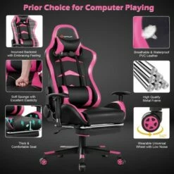 Costway Massage Gaming Chair Reclining Swivel Racing Office Chair with Footrest 21 Costway Massage Gaming Chair Reclining Swivel Racing Office Chair with Footrest -Office Chairs Sales Shop unnamed file 3931