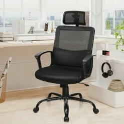 Costway Mesh Office Chair High Back Ergonomic Swivel Chair w/ Lumbar Support & Headrest -Office Chairs Sales Shop unnamed file 3953