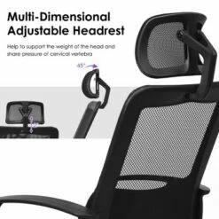 Costway Mesh Office Chair High Back Ergonomic Swivel Chair w/ Lumbar Support & Headrest -Office Chairs Sales Shop unnamed file 3955