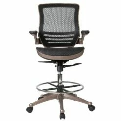Mid-Back Transparent Mesh Drafting Chair with Flip-Up Arms - Riverstone Furniture Gold/black -Office Chairs Sales Shop unnamed file 398