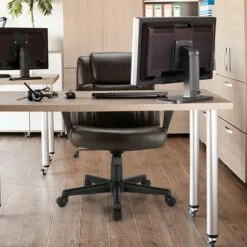 Costway Executive Leather Office Chair Adjustable Computer Desk Chair w/ Armrest -Office Chairs Sales Shop unnamed file 3997