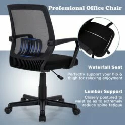 Costway Mid-Back Mesh Chair Height Adjustable Executive Chair w/ Lumbar Support -Office Chairs Sales Shop unnamed file 4087