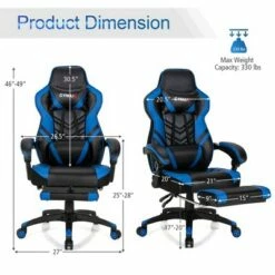 Costway Office Computer Desk Chair Gaming Chair Adjustable Swivel w/Footrest