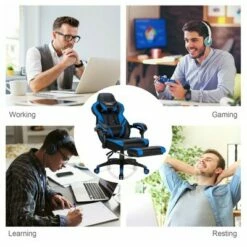 Costway Office Computer Desk Chair Gaming Chair Adjustable Swivel w/Footrest -Office Chairs Sales Shop unnamed file 4098