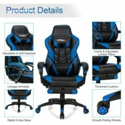 Costway Office Computer Desk Chair Gaming Chair Adjustable Swivel w/Footrest -Office Chairs Sales Shop unnamed file 4099