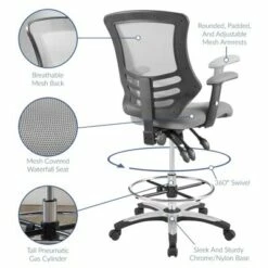 Calibrate Mesh Drafting Chair - Modway Black
