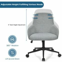 Costway Linen Accent Office Chair Adjustable Rolling Swivel Task Chair w/Armrest 14 Costway Linen Accent Office Chair Adjustable Rolling Swivel Task Chair w/Armrest -Office Chairs Sales Shop unnamed file 4110
