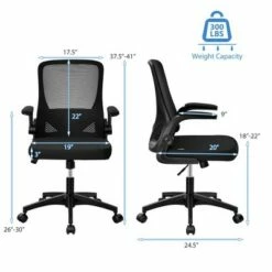 Costway Mesh Office Chair Swivel Computer Desk Chair w/Foldable Backrest & Flip-Up Arms