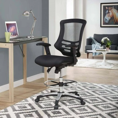 Calibrate Mesh Drafting Chair - Modway Black 6 Calibrate Mesh Drafting Chair - Modway Black - Image 4