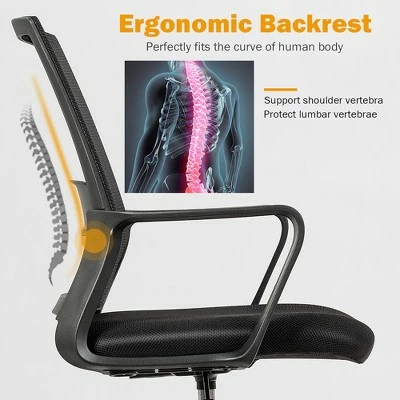 Costway Drafting Chair Tall Office Chair Adjustable Height w/Footrest 8 Costway Drafting Chair Tall Office Chair Adjustable Height w/Footrest - Image 6