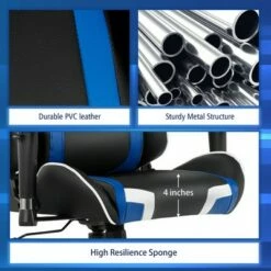 Costway Massage Gaming Chair Reclining Swivel Racing Office Chair w/Lumbar Support WhiteBlueGreyRed 21 Costway Massage Gaming Chair Reclining Swivel Racing Office Chair w/Lumbar Support WhiteBlueGreyRed -Office Chairs Sales Shop unnamed file 4162