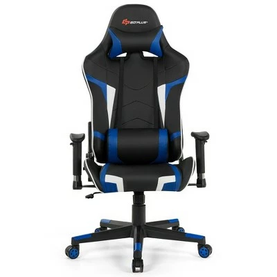 Costway Massage Gaming Chair Reclining Swivel Racing Office Chair w/Lumbar Support WhiteBlueGreyRed 11 Costway Massage Gaming Chair Reclining Swivel Racing Office Chair w/Lumbar Support WhiteBlueGreyRed - Image 9