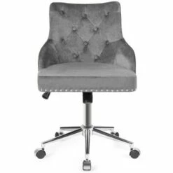 Costway Velvet Office Chair Tufted Upholstered Swivel Computer Desk Chair w/ Nailed Trim -Office Chairs Sales Shop unnamed file 4190