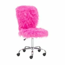 Faux Flokati Armless Office Chair - Linon White -Office Chairs Sales Shop unnamed file 4205