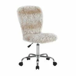 Faux Flokati Armless Office Chair - Linon White -Office Chairs Sales Shop unnamed file 4206