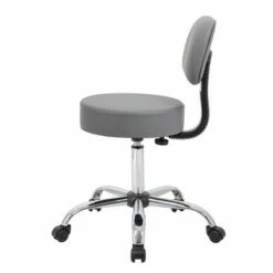 Medical Stool with Back Cushion - Boss Office Products Gray -Office Chairs Sales Shop unnamed file 422