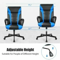 Costway Office Chair Computer Desk Chair Swivel Gaming PU Leather w/Padded Armrest WhiteBlueRed -Office Chairs Sales Shop unnamed file 4254