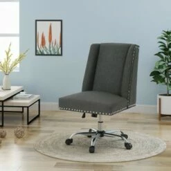 Chiara Home Office Desk Chair - Christopher Knight Home Dark Gray