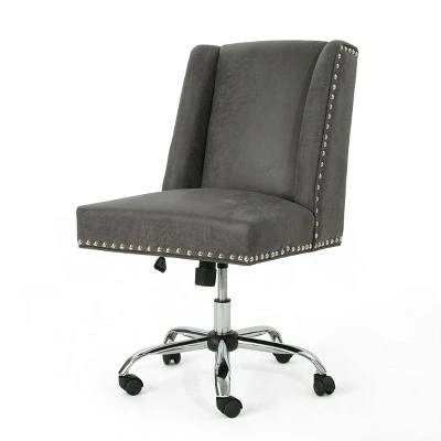 Chiara Home Office Desk Chair - Christopher Knight Home Dark Gray 11 Chiara Home Office Desk Chair - Christopher Knight Home Dark Gray - Image 9