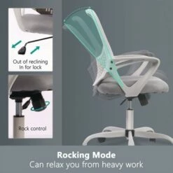 Smugdesk Ergonomic Mid Back Breathable Mesh Swivel Executive Desk Chair with Adjustable Height and Lumbar Support Armrest for Home or Office, Gray -Office Chairs Sales Shop unnamed file 4358