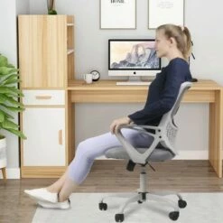 Smugdesk Ergonomic Mid Back Breathable Mesh Swivel Executive Desk Chair with Adjustable Height and Lumbar Support Armrest for Home or Office, Gray -Office Chairs Sales Shop unnamed file 4360