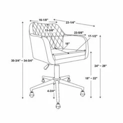Imogen Quilted Office Chair - Linon Gray -Office Chairs Sales Shop unnamed file 4379