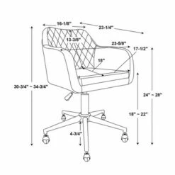 Imogen Quilted Office Chair - Linon Gray -Office Chairs Sales Shop unnamed file 4380