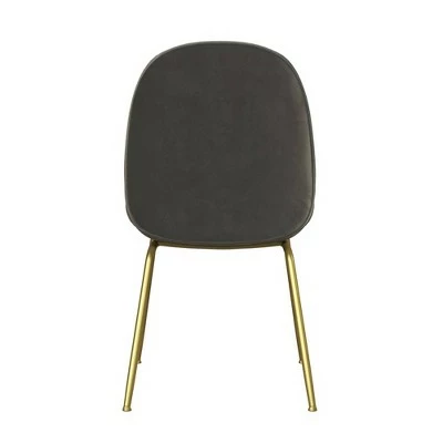 Astor Velvet Upholstered Dining Chair with Brass Metal Legs - CosmoLiving by Cosmopolitan Green 7 Astor Velvet Upholstered Dining Chair with Brass Metal Legs - CosmoLiving by Cosmopolitan Green - Image 5