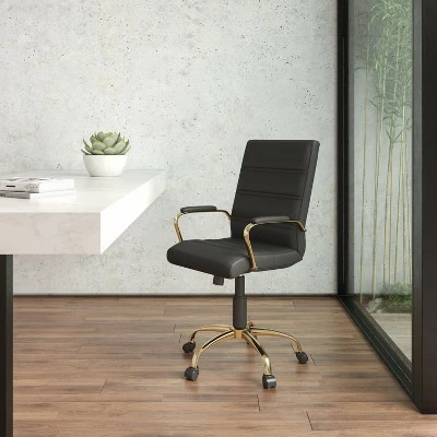 Flash Furniture Mid-Back Executive Swivel Office Chair with Metal Frame and Arms 3 Flash Furniture Mid-Back Executive Swivel Office Chair with Metal Frame and Arms