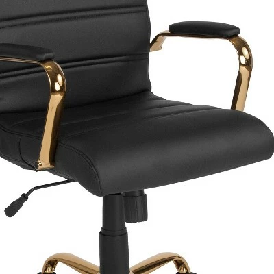 Flash Furniture Mid-Back Executive Swivel Office Chair with Metal Frame and Arms 7 Flash Furniture Mid-Back Executive Swivel Office Chair with Metal Frame and Arms - Image 5