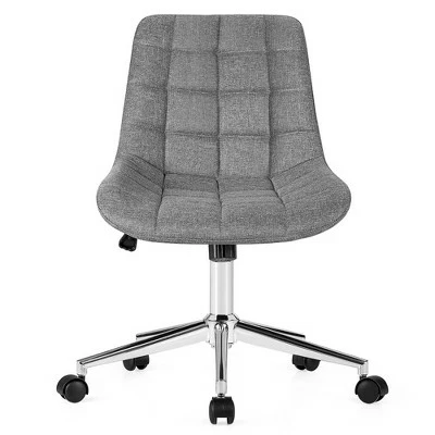 Costway Mid Back Armless Office Chair Adjustable Swivel Fabric Task Desk Chair 11 Costway Mid Back Armless Office Chair Adjustable Swivel Fabric Task Desk Chair - Image 9