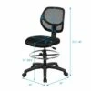 Costway Mesh Drafting Chair Mid Back Office Chair Adjustable Height w/Footrest Armless -Office Chairs Sales Shop unnamed file 4434