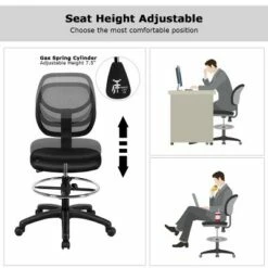 Costway Mesh Drafting Chair Mid Back Office Chair Adjustable Height w/Footrest Armless 18 Costway Mesh Drafting Chair Mid Back Office Chair Adjustable Height w/Footrest Armless -Office Chairs Sales Shop unnamed file 4441