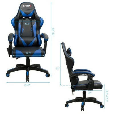 Costway Gaming Chair Reclining Swivel Racing Office Chair w/Massage Lumbar Support 3 Costway Gaming Chair Reclining Swivel Racing Office Chair w/Massage Lumbar Support